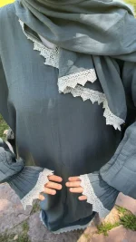 petrol yeşili namaz elbisesi