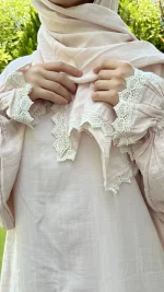 Vadre toz pembe müslin namaz elbisesi