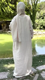 Vadre toz pembe müslin namaz elbisesi